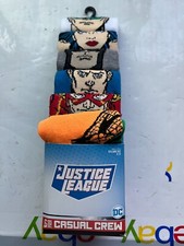 Justice League 6 Pack Pair Casual Crew Socks Bioworld Shoe Size 8-12