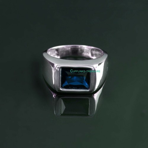 Natural London Blue topaz Gemstone with 925 Sterling Silver Ring For ...