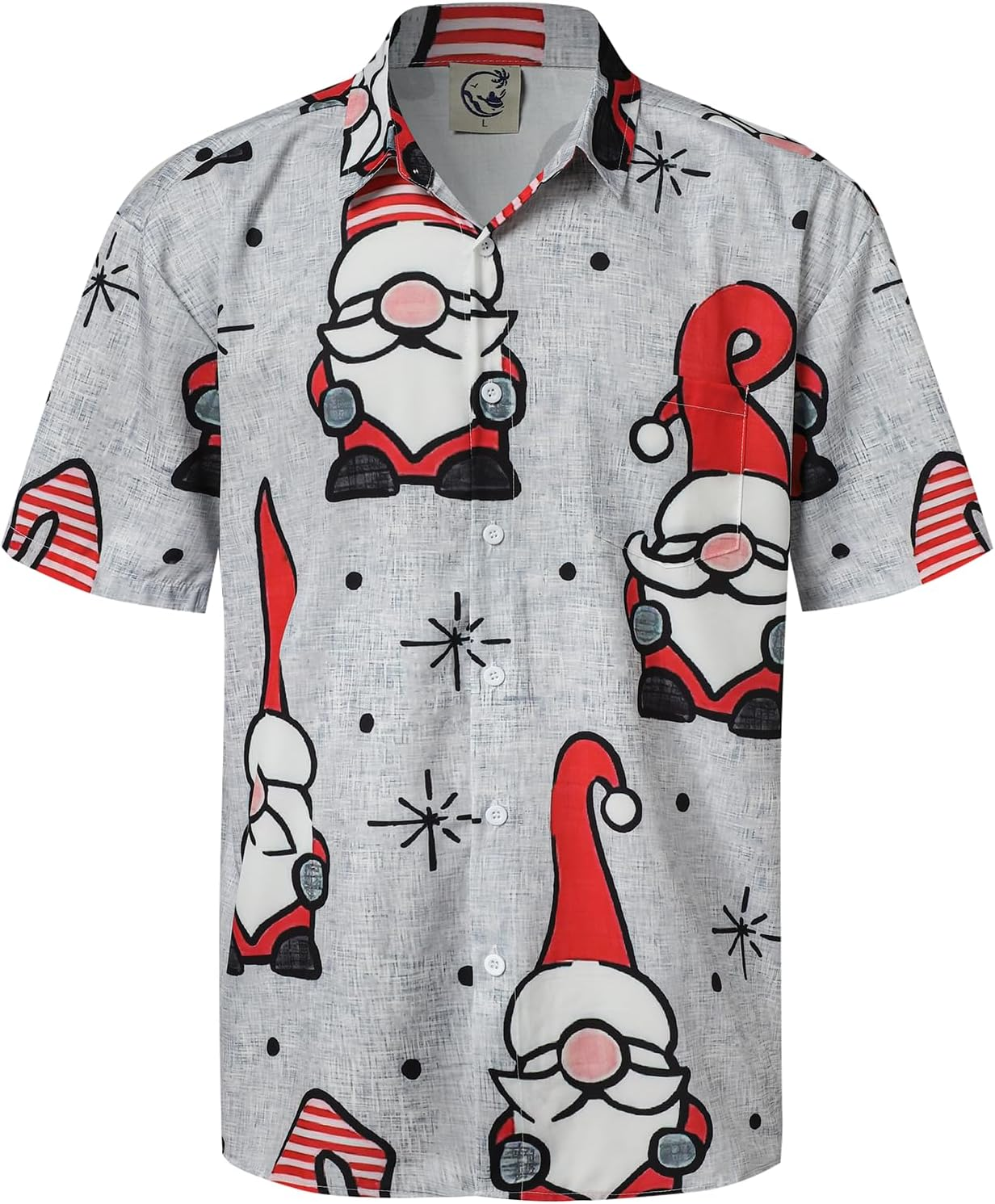 Men'S Christmas Shirt Button down Funny Printed Casual Short Sleeve
