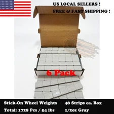 1728 Pcs 1/2oz Gray Stick On Wheel Balance Weights Adhesive Tape 54 lbs