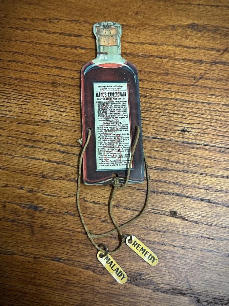 VINTAGE EARLY 1900S DR. JAYNE`S EXPECTORANT DIECUT TIN ADVERTISING SIGN PUZZLE S
