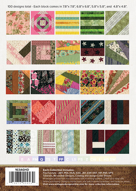 Anita Goodesign Quilting Designs Jelly Roll Quilt Blocks 163AGHD for sale  online | eBay