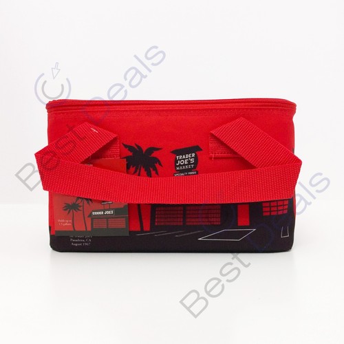 NEW Trader Joe's Mini Insulated Tote Lunch Box Bag Red LIMITED EDITION !! - 第 1/6 張圖片