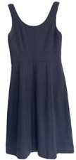 Theory Dress Womens Size 2 Navy Blue Sleeveless Knee Length Pleated - Career