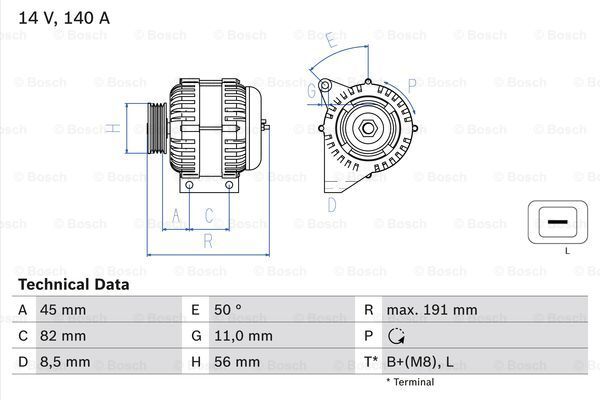 0 986 042 840 BOSCH Alternator for VOLVO