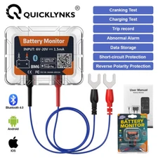 QUICKLYNKS BM6 BT Car Battery Monitor 12V Battery Tester Charging Cranking Test