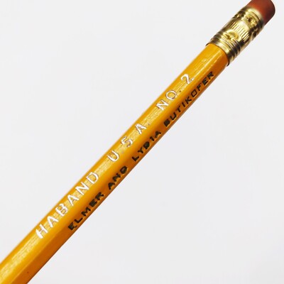 c1960s Elgin, Iowa Elmer & Lydia Butikofer Personal Advertising Pencil Haband G1