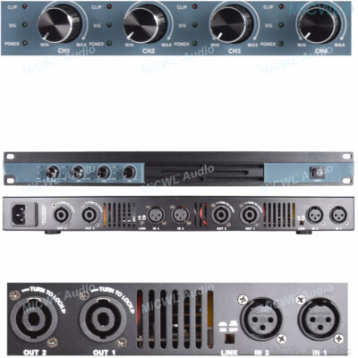 MiCWL 4 Channel 6400W Professional DJ PA Power Amplifier Rack Mount 6400 Watts