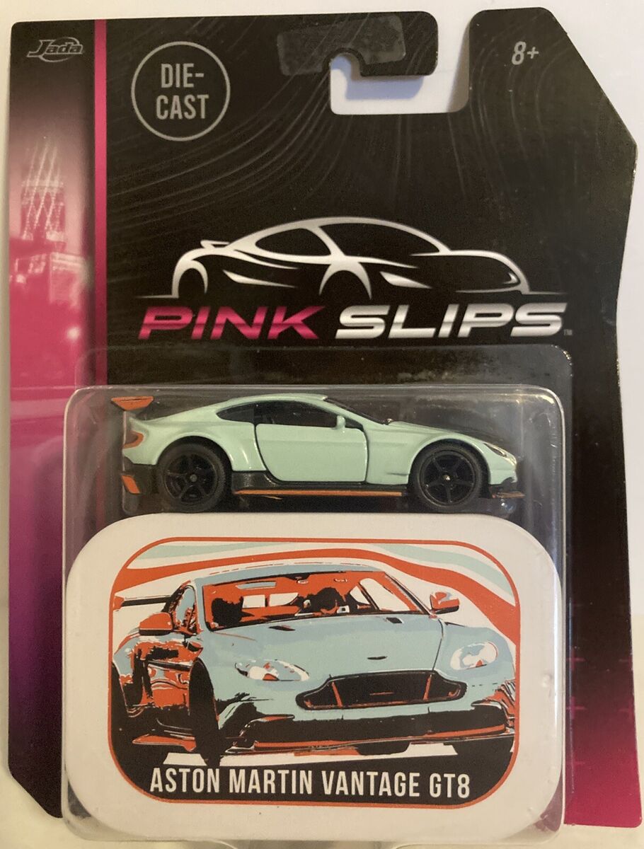 Jada Pink Slips 1:64 Blue Aston Martin Vantage GT8 w Tin Box Jada Pink Slips 1:64 Blue Aston Martin Vantage GT8 w Tin Box