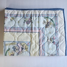Vintage Sleepy Time Baby Quilt Crib Blanket Dolls Bears Clowns Bunnies 34x43