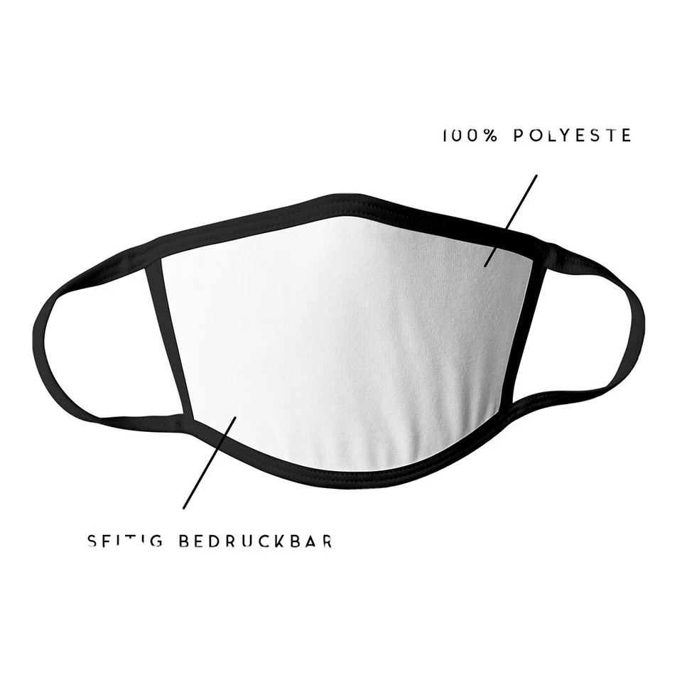 MARKENLOS Waschbare bedruckbare Gesichts-Mund-Nasen Maske Stoffmaske für Sublimationsdruck