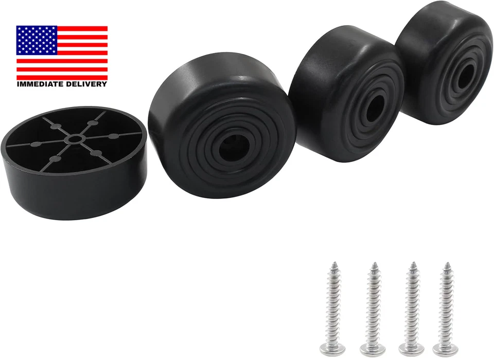 7/8 Inch Plastic Furniture Legs Set of 4, Black Screw in Legs round Tapered Sofa - Image 2 of 4