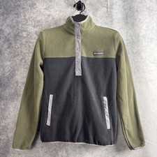 Columbia Men's Steens Mountain Half Snap Fleece Pullover Green Gray Size Small