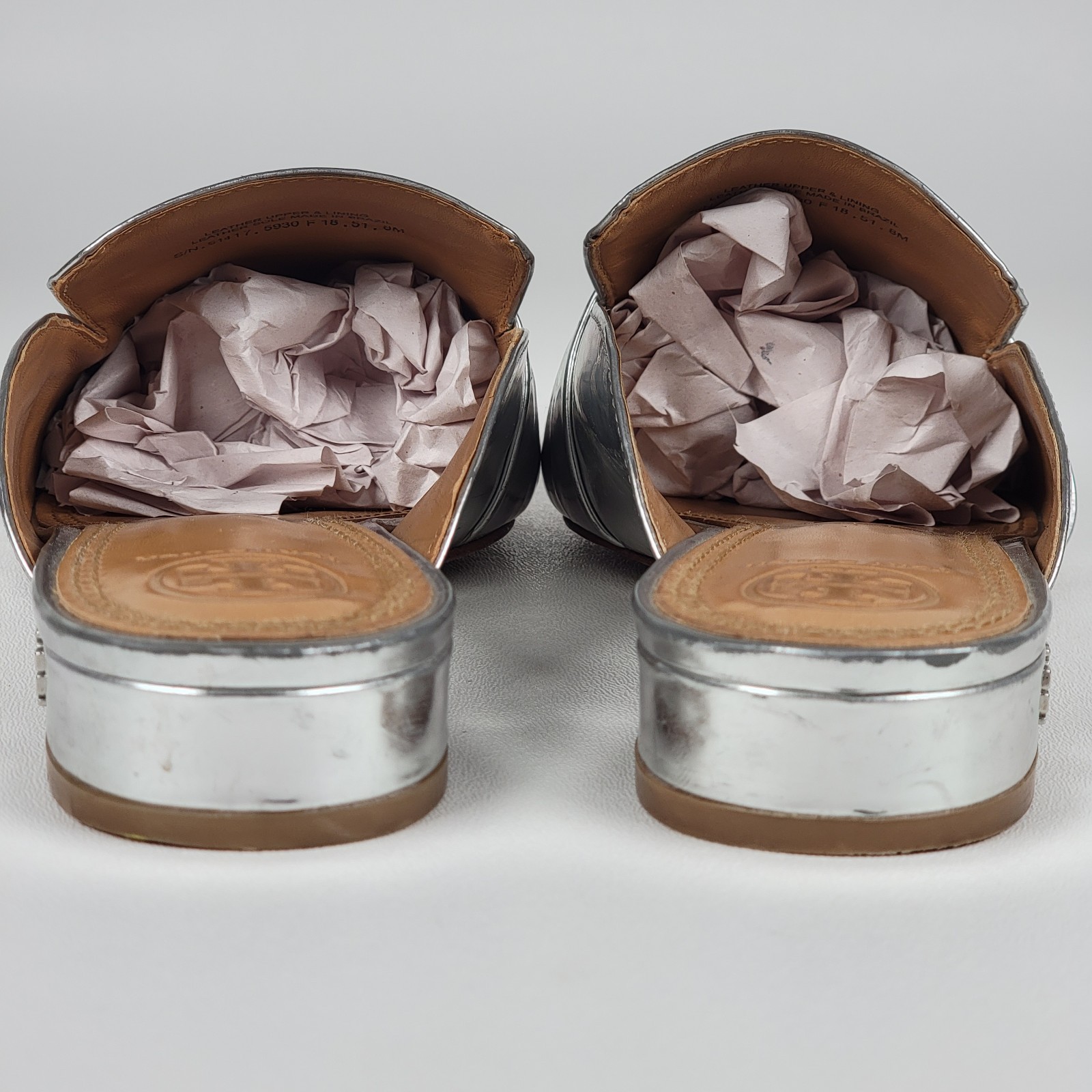  Tory Burch Rosalind Metallic Leather Flat Slipon Mules Women Shoe 8 M thumbnail 6