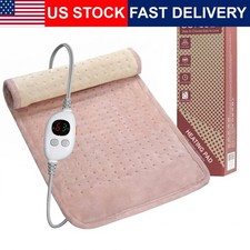 Electric Heating Pad 12x24 Rose 6 Heat Settings Back Neck Shoulder Pain Relief