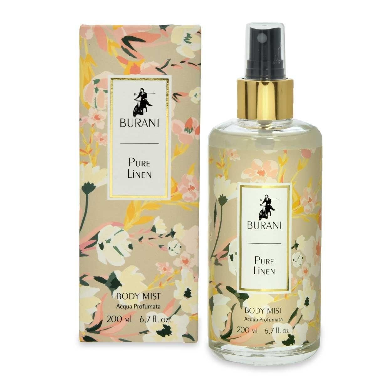 Profumo donna Burani pure linen body mist Originale Unisex Fragranza 200ml