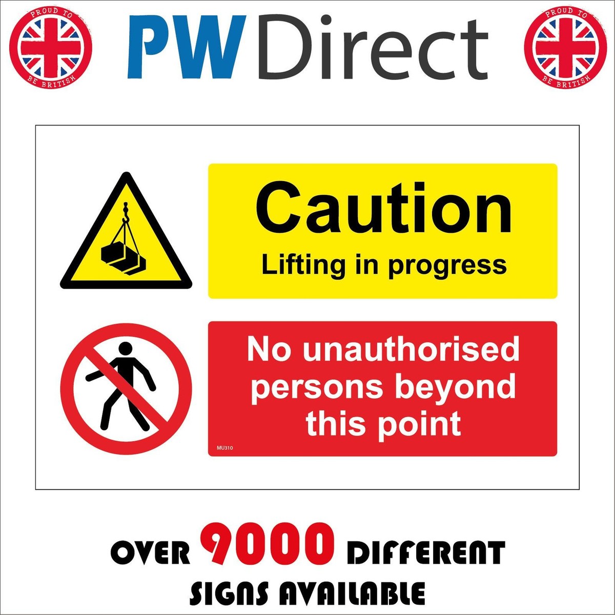 MU311 LIFTING IN PROGRESS NO UNAUTHORISED PERSONS BEYOND POINT SIGN CRANE CARGO | UK - Foto 12