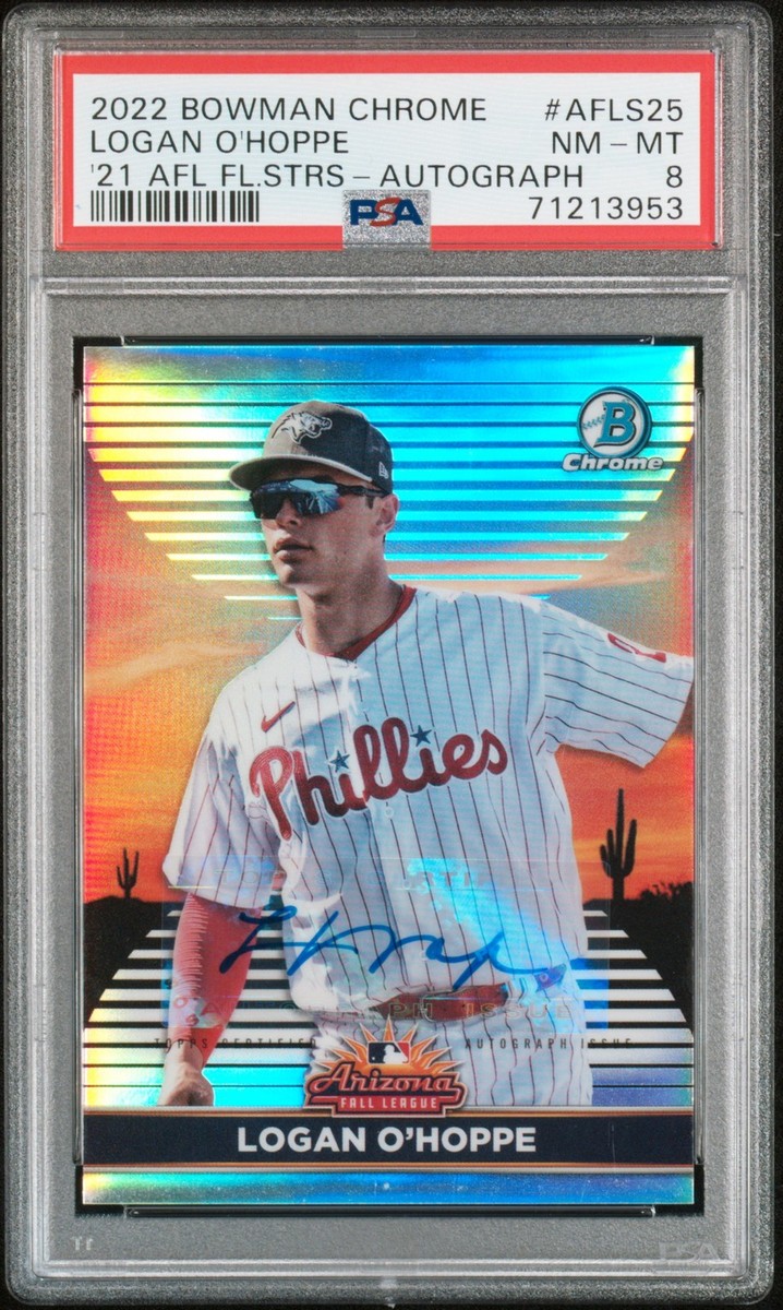 2022 Bowman Chrome 2021 Afl Fall Stars Logan O'Hoppe #AFLS25 PSA 8