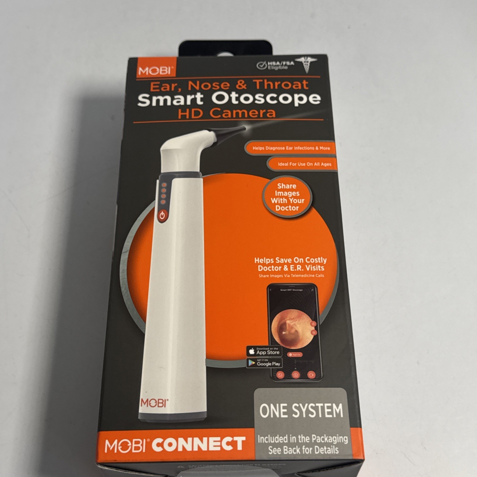 MOBI CONNECT Smart Wi-Fi Otoscope for Ears Nose & Throat with HD Camera Sealed