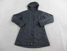 Columbia Omni-Tech Jacket Womens Medium Black Hooded Waterproof Rain Coat XL3215