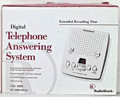 RadioShack TAD-3808 Digital Answering System - White - NEW in Box