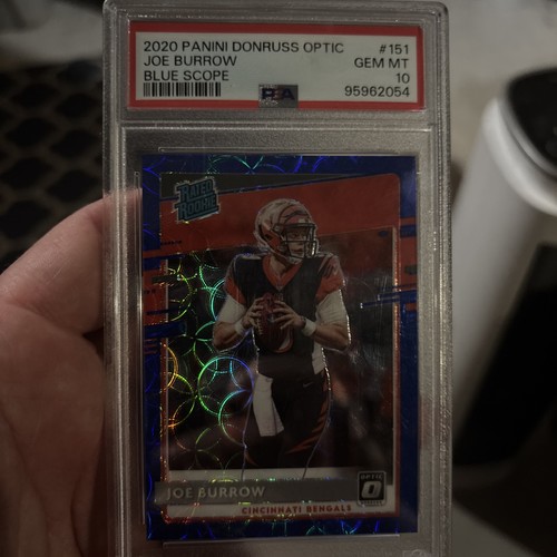 2020 Panini Donruss Optic Joe Burrow (RC) Blue Scope Prizm #151 PSA 10 GEM MT