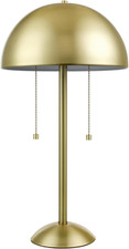 12976 Haydel 21" 2-Light Table Lamp, Matte Brass, Double On/Off Pull Chain