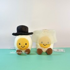 AUTHENTIC Jellycat Amuseables Egg Bride  Groom Bundle- NWT- FAST SHIP