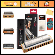 Key of F Harmonica Bundle with Case, Pouch, Manual  Polishing Cloth - Marine Ba