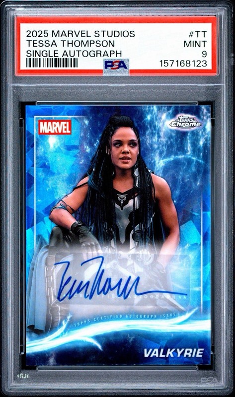 2025 Topps Marvel Studios Sapphire Edition Tessa Thompson As Valkyrie Auto PSA 9