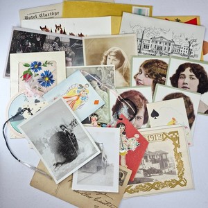 Ephemera Lot Vintage Cards Photos Postcards & Other Scrapbooking Canada US UK