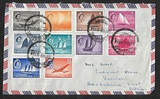 MALAYSIA SINGAPORE TO UK AIR MAIL 93c RATE COVER 1956