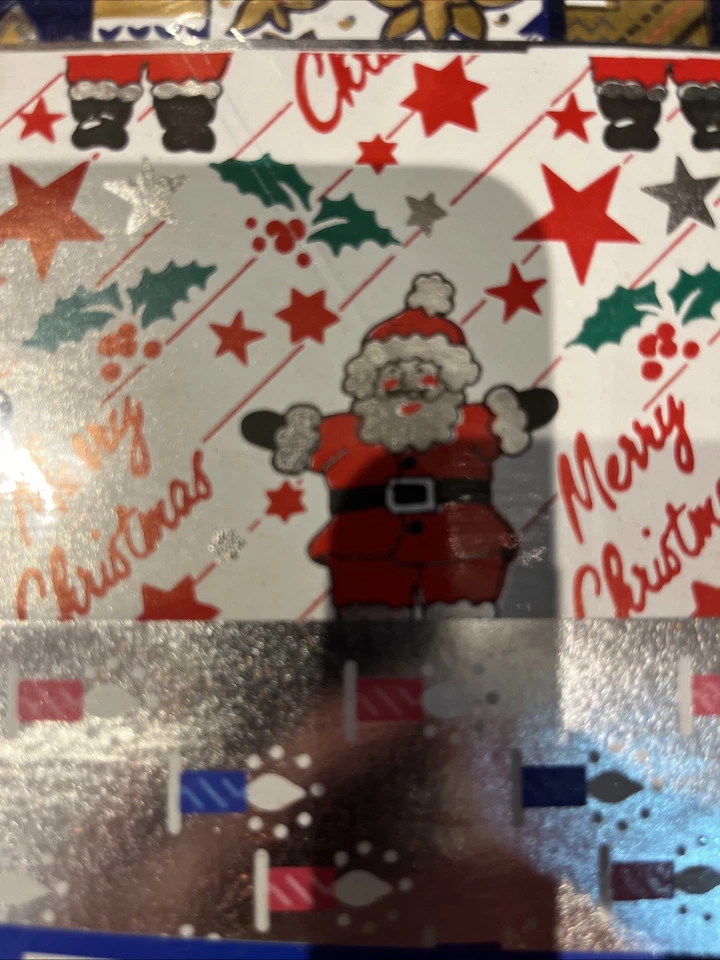 10 hojas de papel de envolver navideño metalizado de lujo vintage Foto 3 de 4