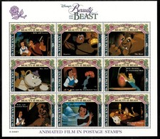 St. Vincent 1992 - Beauty & the Beast - Sheet of 9 Stamps - Scott #1774 - MNH
