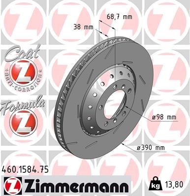 ZIMMERMANN Bremsscheibe 460.1584.75 für PORSCHE