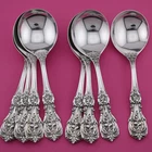 8 Sterling Silver Reed & Barton Francis I Cream Soup Spoons New Mark No Mono