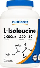 Nutricost L-Isoleucine 2000mg Per Serving, 240 Capsules 60 Servings 