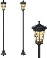 Outsunny Set di 2 Lampioni da Giardino Solari 1.86 m, Lampade da Giardino