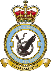 No. 6 Squadron RAF badge patch Self Adhesive Vinyl Sticker
