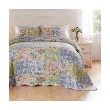 Greenland Home Emma Vintage Style Quilted Bedspread Set, 3-Piece Jumbo Queen,...