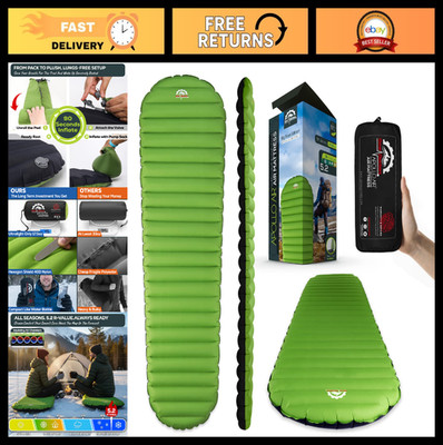 Ultralight Inflatable Camping Sleeping Pad - 5.2 R-Value, Compact Air Mattress f