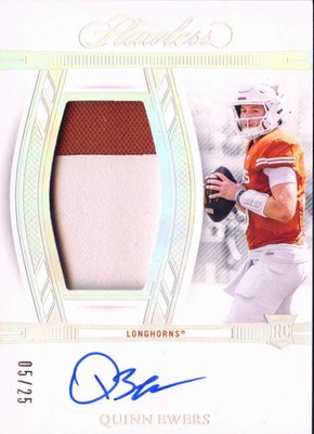 Quinn Ewers 2025 Flawless Auto Autograph Patch RC 5/25 Texas Longhorns