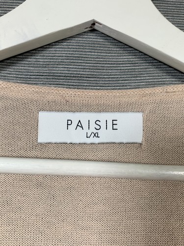Maglione Paisie Plumo Jack taglia L/XL beige pipistrello scollo a V boxy maglia sottile arty - Foto 11 di 14