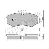 Metelli BremsbeläGe Hinten FüR Mercedes-Benz G-Klasse Sprinter 3-T Bus VW LT