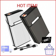 roygra Cigarette Case with Lighter 2 Pack , King Size 100s Magnetic Switch 20 C