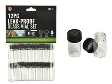 Sluice Monkey 12 Small MINI 1-3/8" Glass VIALS Bottle for Your Gold PAN Gold
