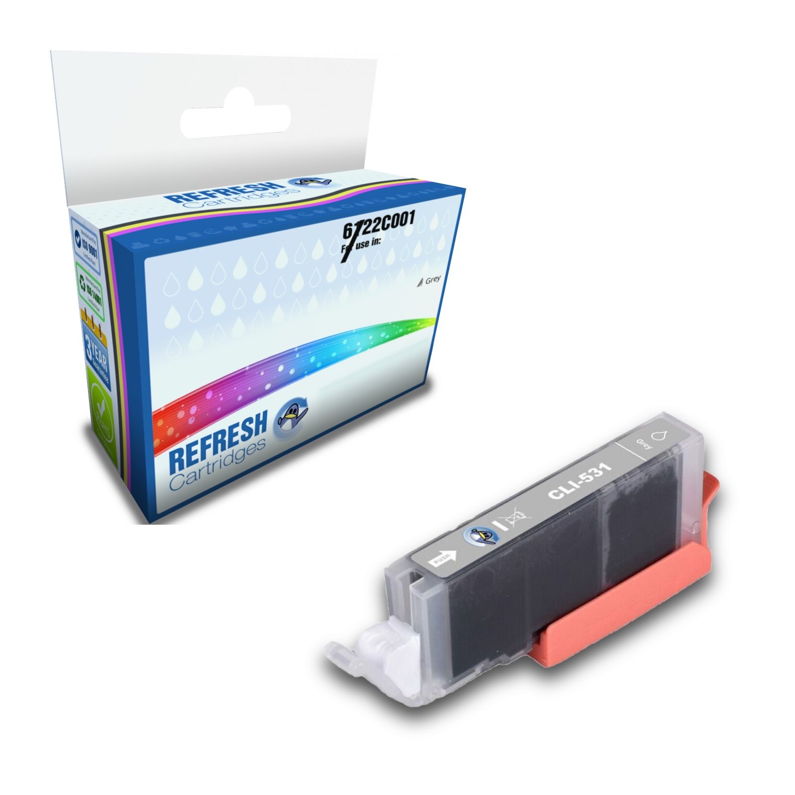 Compatible CLI-531GY Grey Ink Cartridge Replacement for Canon Printers