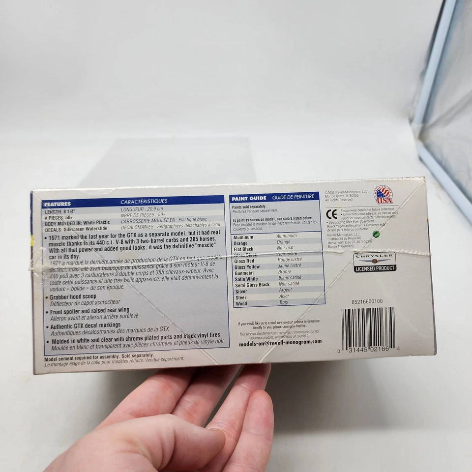 UH Revell 1/24 1971 '71 Plymouth GTX Model Car Kit 85-2166 Sealed New *READ DESC - Image 3 of 4