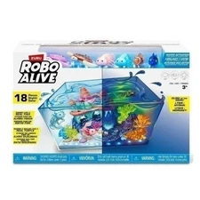 Zuru Robo Alive Light Up Aquarium Set with 18 Pieces Glow in the Dark Fish NEW