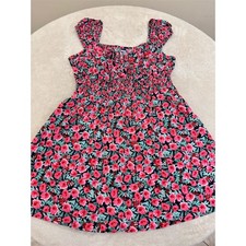 Old Navy Women's Floral Tie Front Stretch Summer Dress Size L Multicolor